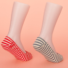 Grau/rote Streifen gleiten nicht unsichtbare Socken-Nichterscheinen-Zwischenlagen-Socken mit guter Elastizität