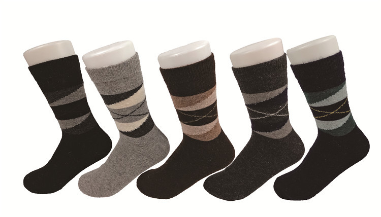 Wolle/Spandex Brown streift thermische Winter-Socken für Erwachsen-Größe nach Maß